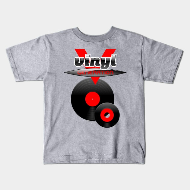 Vinyl Generation Kids T-Shirt by tuditees